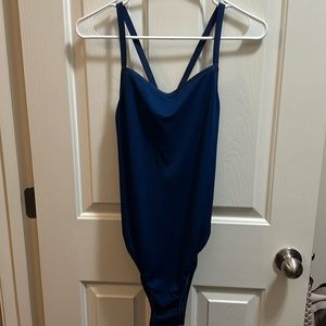 Navy one-piece bathing suit